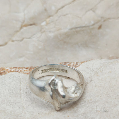 Vintage Lapponia Sculptural Sterling Silver Ring 1984