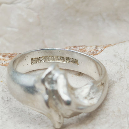 Vintage Lapponia Sculptural Sterling Silver Ring 1984