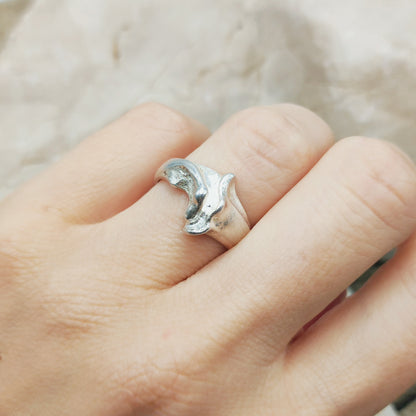 Vintage Lapponia Sculptural Sterling Silver Ring 1984