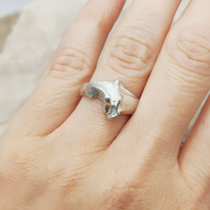 Vintage Lapponia Sculptural Sterling Silver Ring 1984