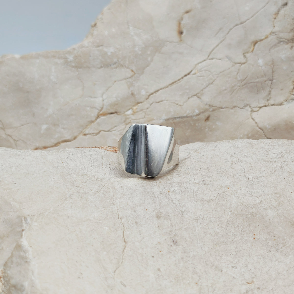 Vintage Lapponia Sterling Silver Stepped Ring, 1984