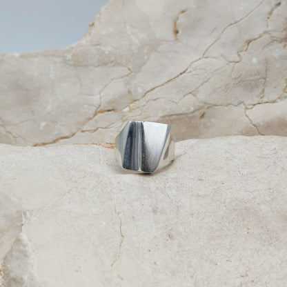 Vintage Lapponia Sterling Silver Stepped Ring, 1984