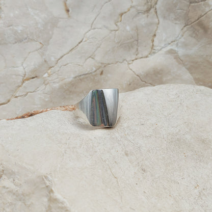 Vintage Lapponia Sterling Silver Stepped Ring, 1984