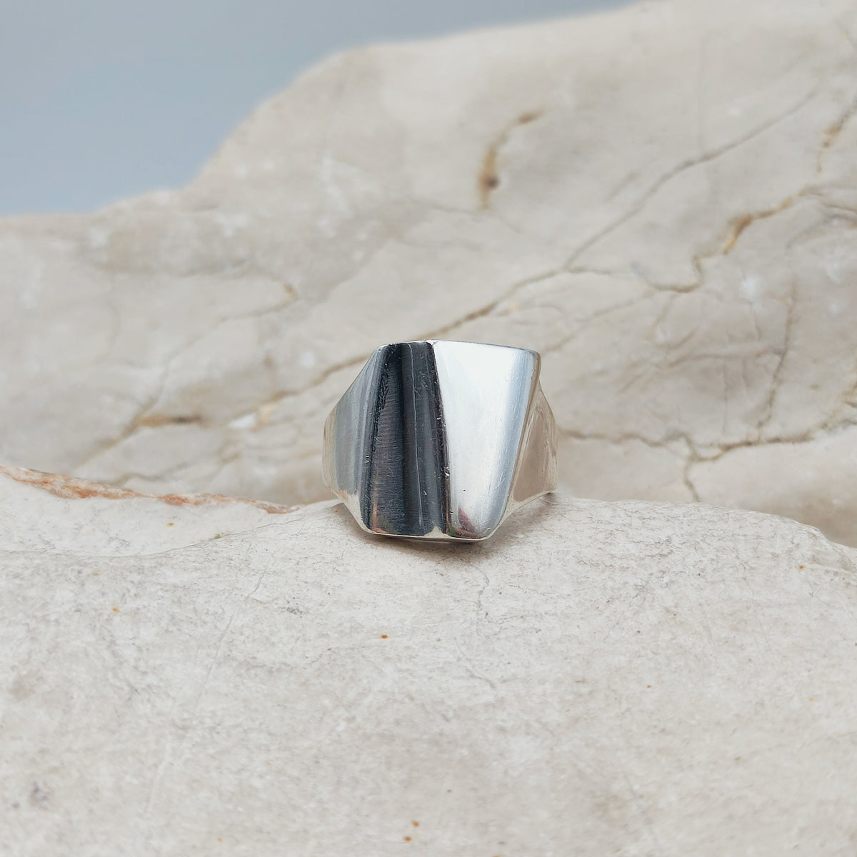 Vintage Lapponia Sterling Silver Stepped Ring, 1984