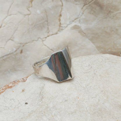 Vintage Lapponia Sterling Silver Stepped Ring, 1984