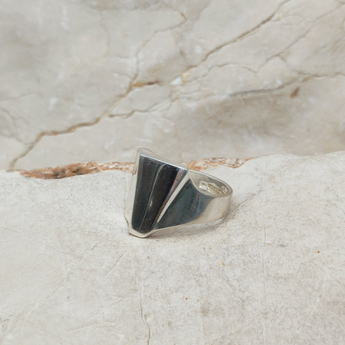 Vintage Lapponia Sterling Silver Stepped Ring, 1984