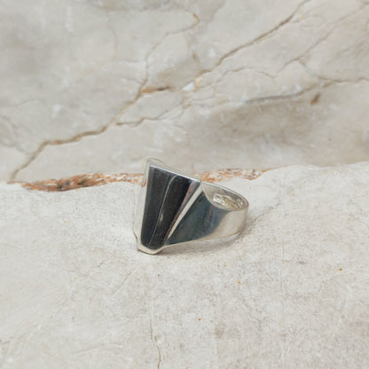 Vintage Lapponia Sterling Silver Stepped Ring, 1984