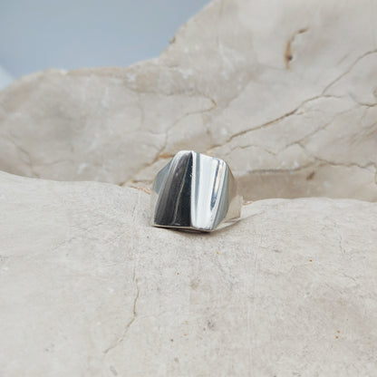 Vintage Lapponia Sterling Silver Stepped Ring, 1984