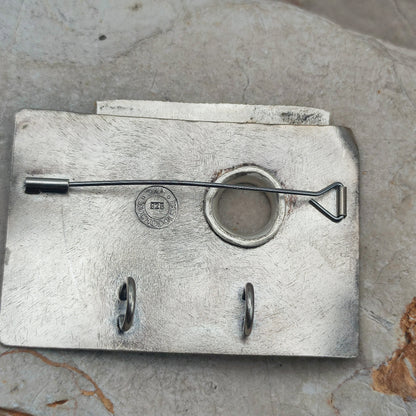 Signed Jan Suchodolski Sterling Silver, Gold Wash & Oxidised Brooch Pendant