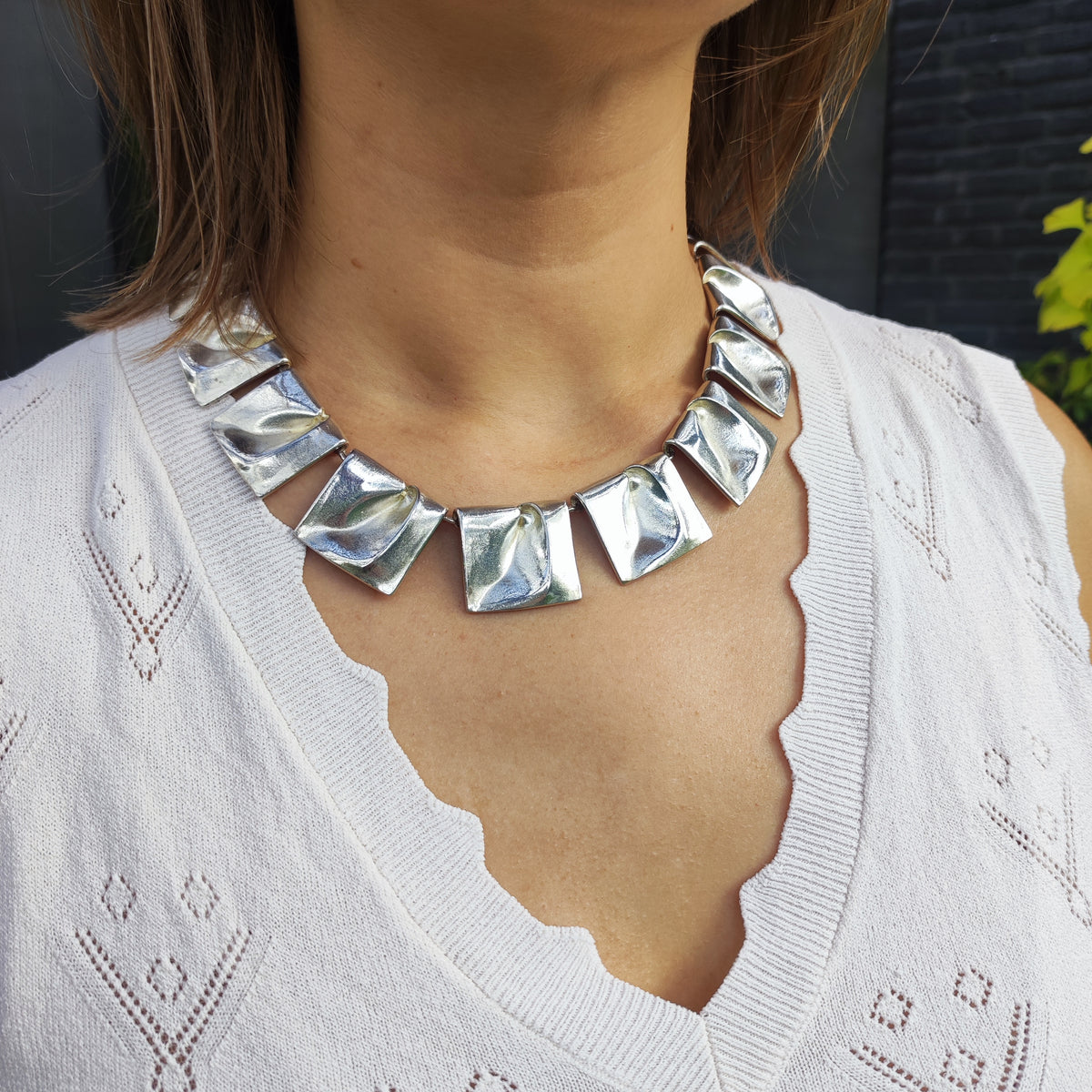 Vintage 1971 Lapponia Planetoid Valleys Sterling Silver Necklace by Björn Weckström