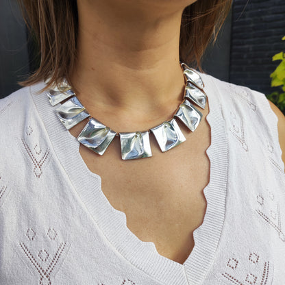 Vintage 1971 Lapponia Planetoid Valleys Sterling Silver Necklace by Björn Weckström