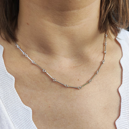 Vintage Lapponia Silver Path Sterling Silver Necklace by Björn Weckström, 1990