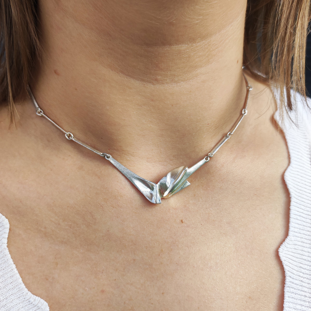 Vintage Lapponia Hespera Sterling Silver Necklace by Zoltan Popovits, 1988