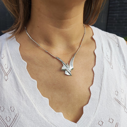 Lapponia Bambu Sterling Silver Necklace by Zoltan Popovits, 2010