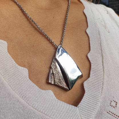 Vintage Finnish Tammen Koru AKT Sterling Silver Geometric Pendant Necklace