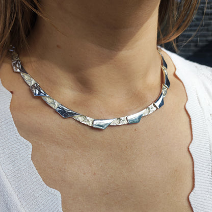 Vintage Modernist Silver Necklave by Riitta Hakala for Tammen Koru