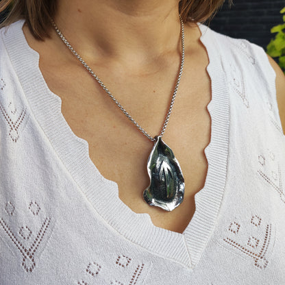 Vintage Mies De Wilde Brutalist Sterling Silver Abstract Pendant Necklace