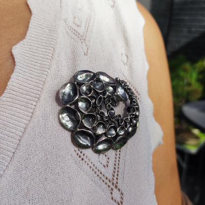 Vintage Hannu Ikonen Sterling Silver Reindeer Moss Brooch