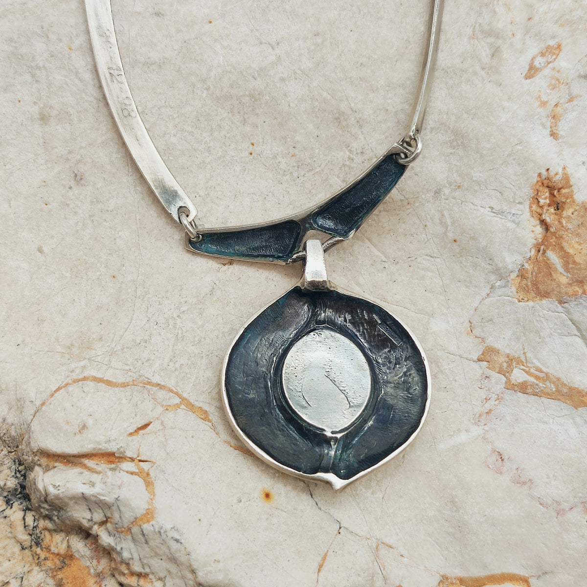 Vintage Sirokoru Sterling Silver Spectrolite Collar Necklace by Matti J. Hyvärinen