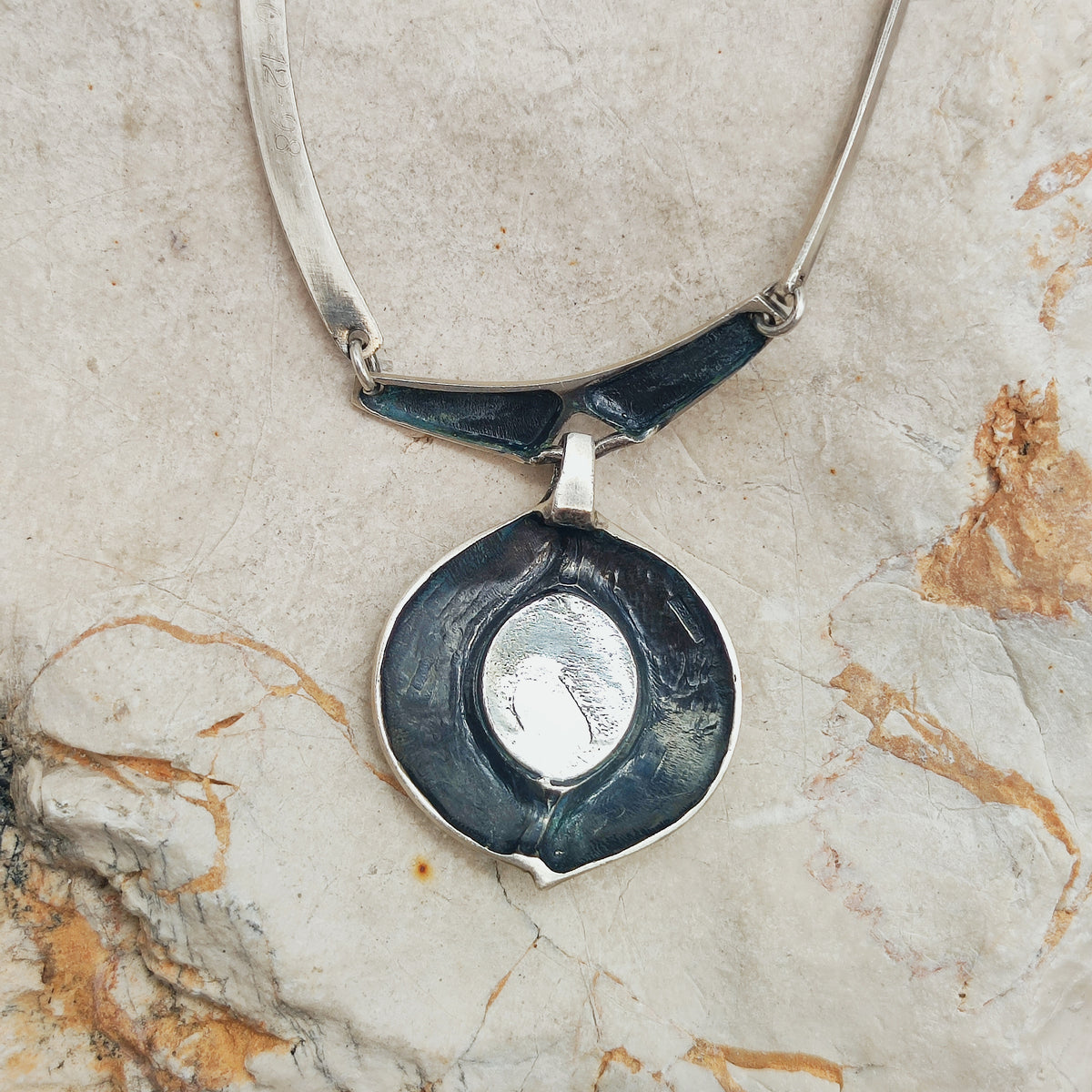 Vintage Sirokoru Sterling Silver Spectrolite Collar Necklace by Matti J. Hyvärinen