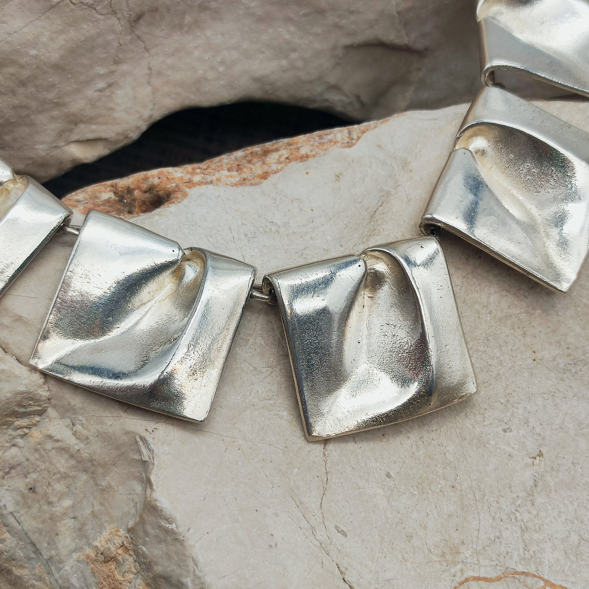 Vintage 1971 Lapponia Planetoid Valleys Sterling Silver Necklace by Björn Weckström
