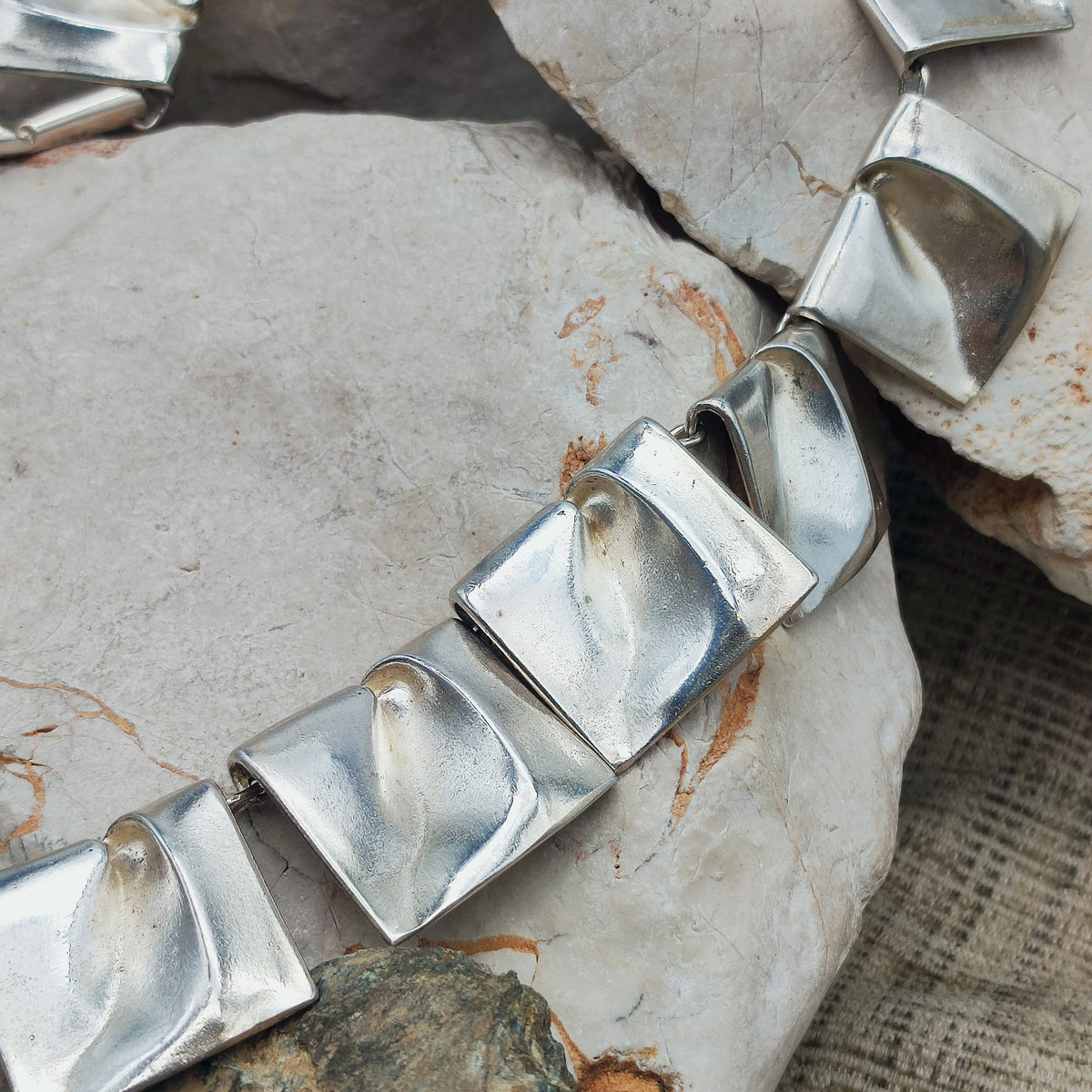 Vintage 1971 Lapponia Planetoid Valleys Sterling Silver Necklace by Björn Weckström