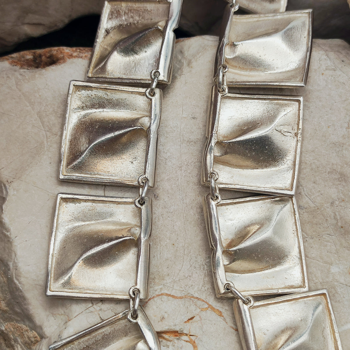 Vintage 1971 Lapponia Planetoid Valleys Sterling Silver Necklace by Björn Weckström