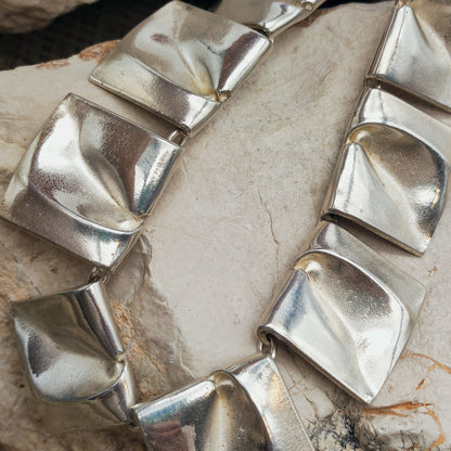 Vintage 1971 Lapponia Planetoid Valleys Sterling Silver Necklace by Björn Weckström