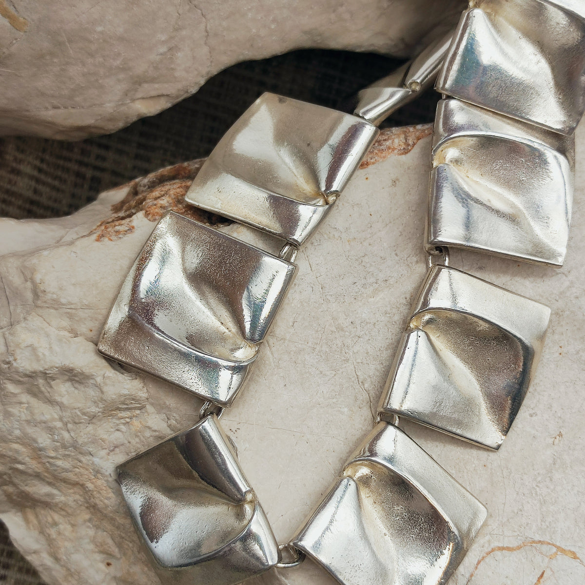 Vintage 1971 Lapponia Planetoid Valleys Sterling Silver Necklace by Björn Weckström