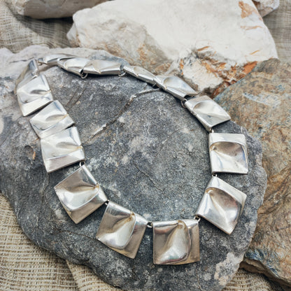 Vintage 1971 Lapponia Planetoid Valleys Sterling Silver Necklace by Björn Weckström