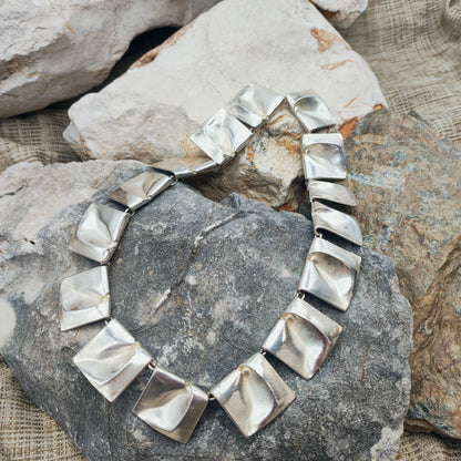 Vintage 1971 Lapponia Planetoid Valleys Sterling Silver Necklace by Björn Weckström