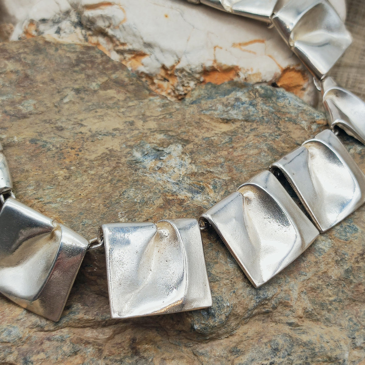 Vintage 1971 Lapponia Planetoid Valleys Sterling Silver Necklace by Björn Weckström