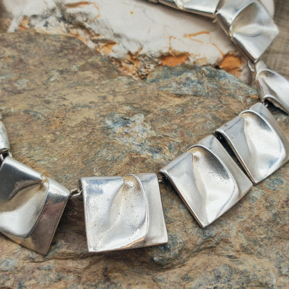 Vintage 1971 Lapponia Planetoid Valleys Sterling Silver Necklace by Björn Weckström