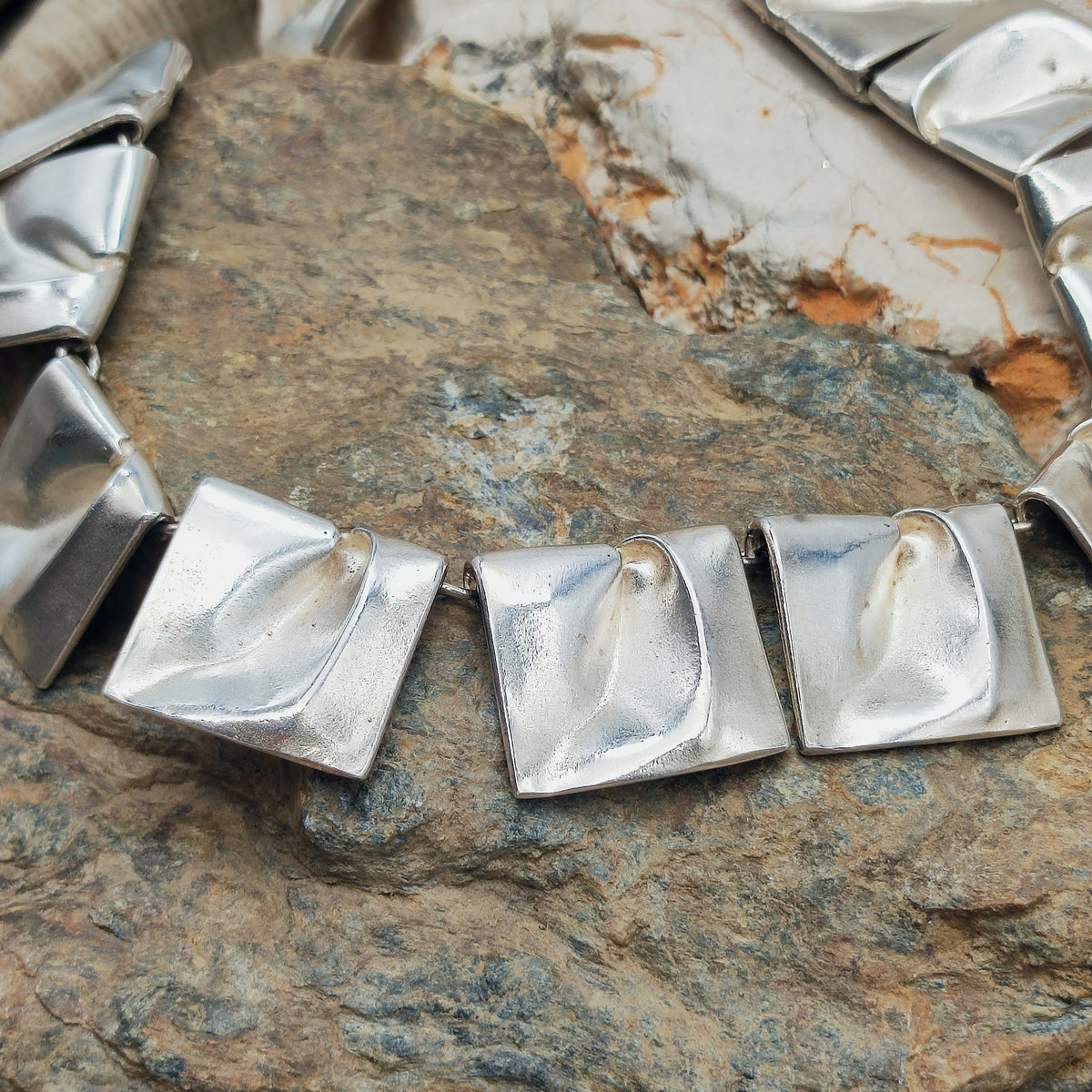 Vintage 1971 Lapponia Planetoid Valleys Sterling Silver Necklace by Björn Weckström