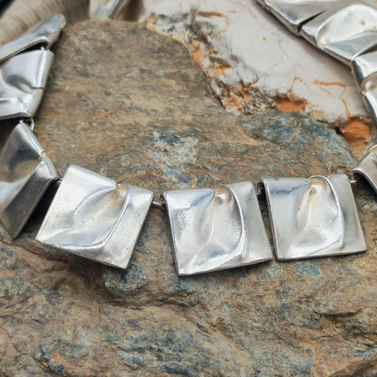 Vintage 1971 Lapponia Planetoid Valleys Sterling Silver Necklace by Björn Weckström