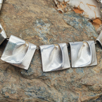 Vintage 1971 Lapponia Planetoid Valleys Sterling Silver Necklace by Björn Weckström
