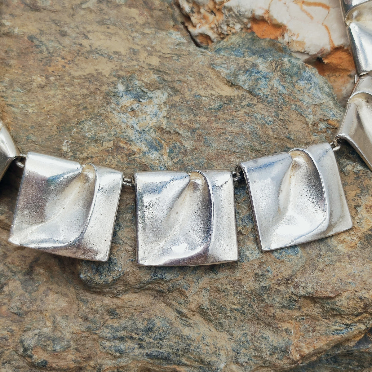 Vintage 1971 Lapponia Planetoid Valleys Sterling Silver Necklace by Björn Weckström
