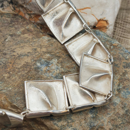 Vintage 1971 Lapponia Planetoid Valleys Sterling Silver Necklace by Björn Weckström