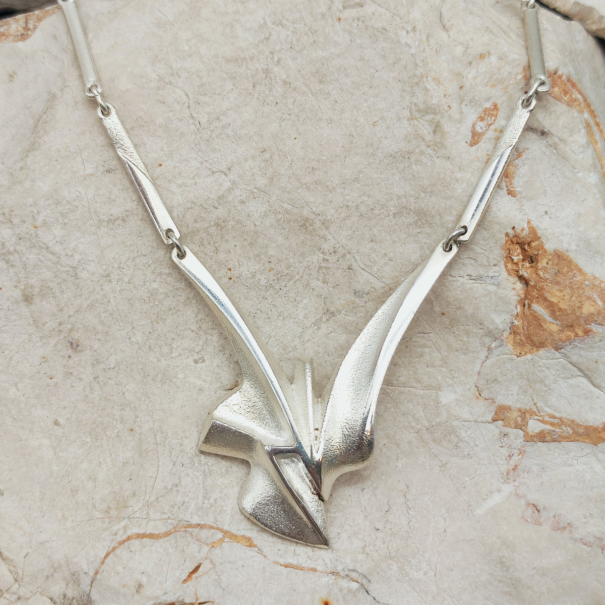 Lapponia Bambu Sterling Silver Necklace by Zoltan Popovits, 2010