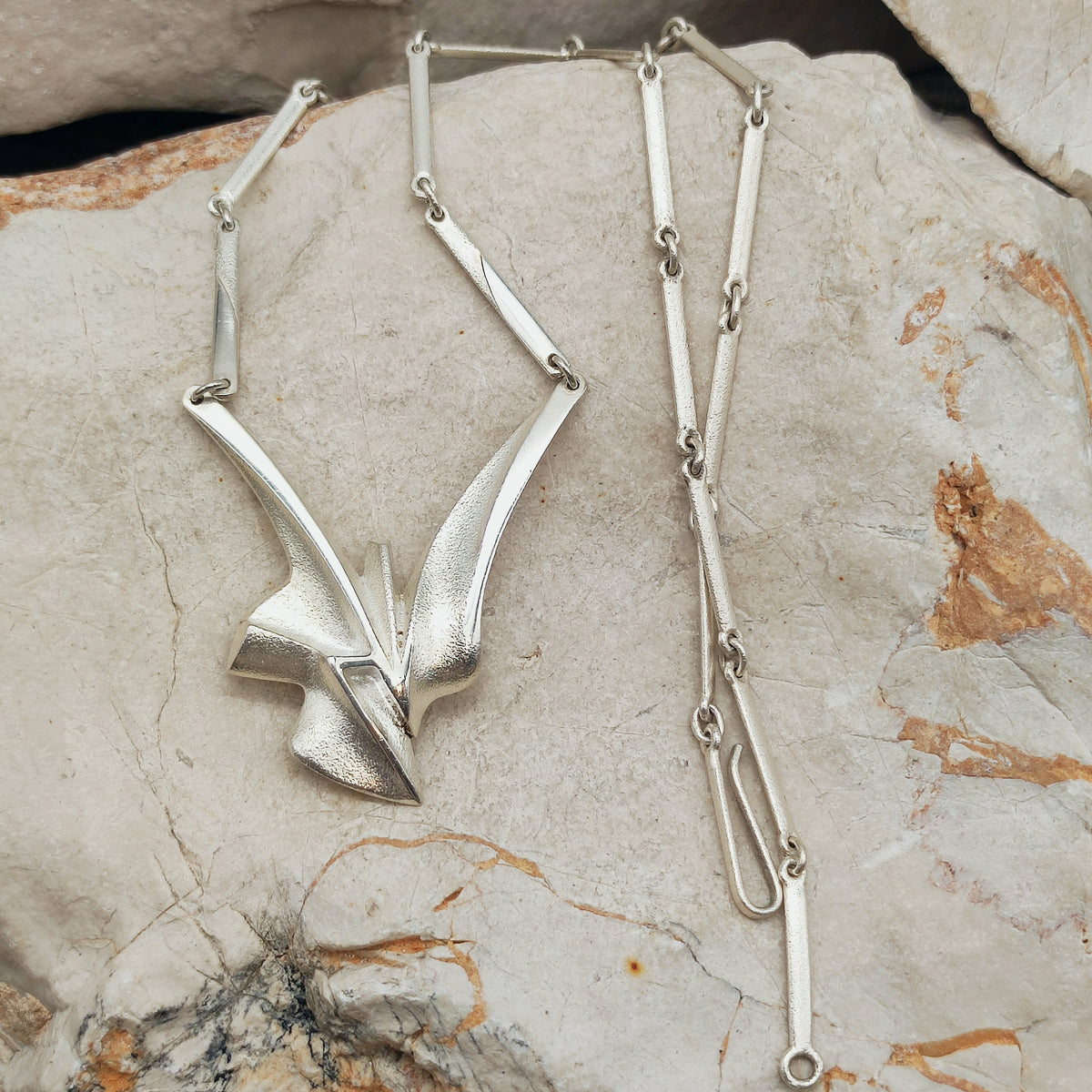 Lapponia Bambu Sterling Silver Necklace by Zoltan Popovits, 2010
