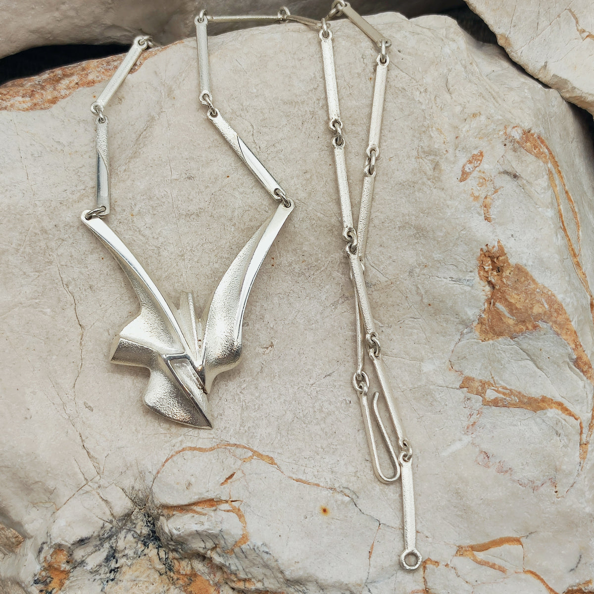 Lapponia Bambu Sterling Silver Necklace by Zoltan Popovits, 2010