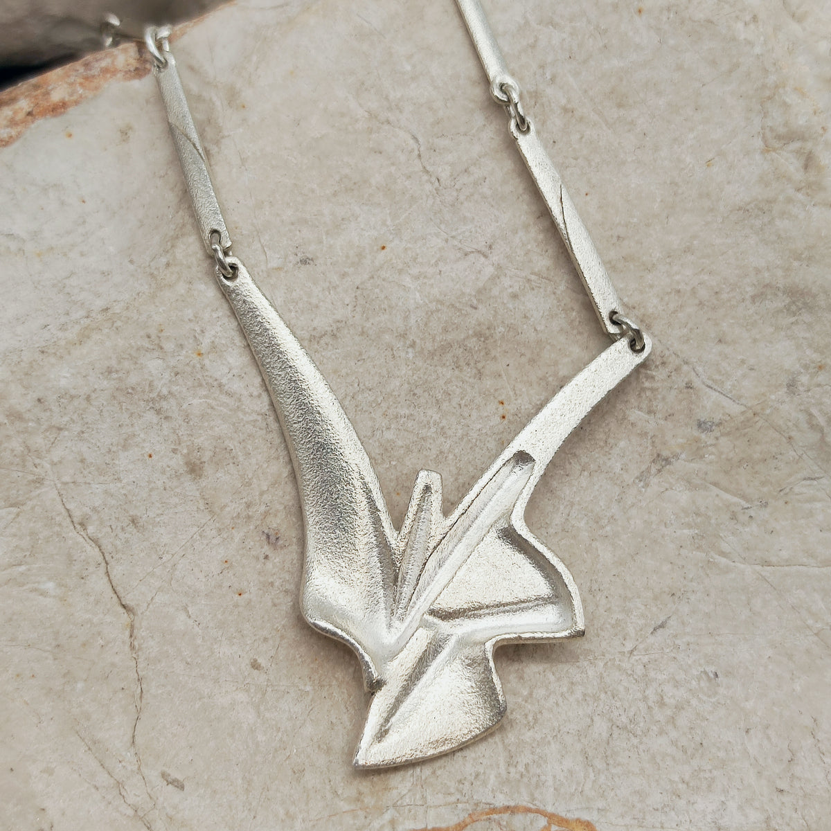 Lapponia Bambu Sterling Silver Necklace by Zoltan Popovits, 2010