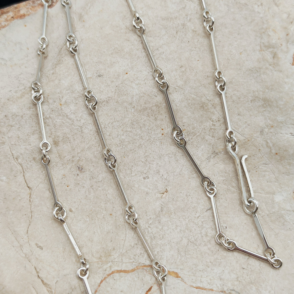 Vintage Lapponia Silver Path Sterling Silver Necklace by Björn Weckström, 1990
