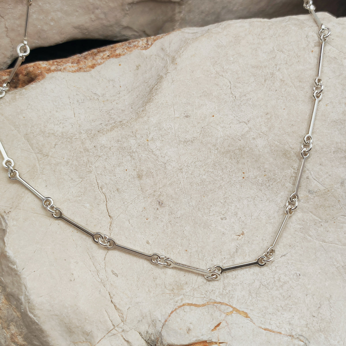 Vintage Lapponia Silver Path Sterling Silver Necklace by Björn Weckström, 1990