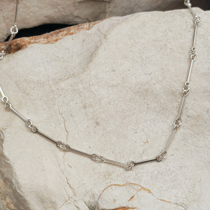 Vintage Lapponia Silver Path Sterling Silver Necklace by Björn Weckström, 1990