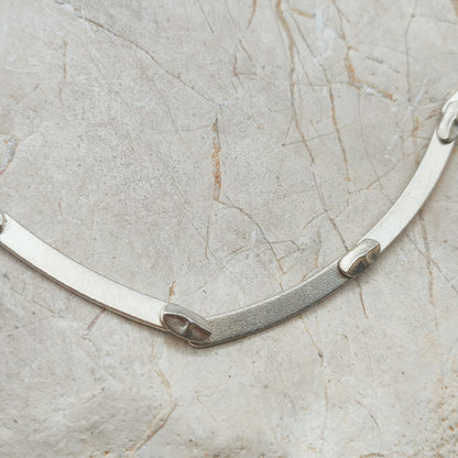 Vintage Lapponia Labyrinth Sterling Silver Choker Necklace by Björn Weckström 38cm, 1987