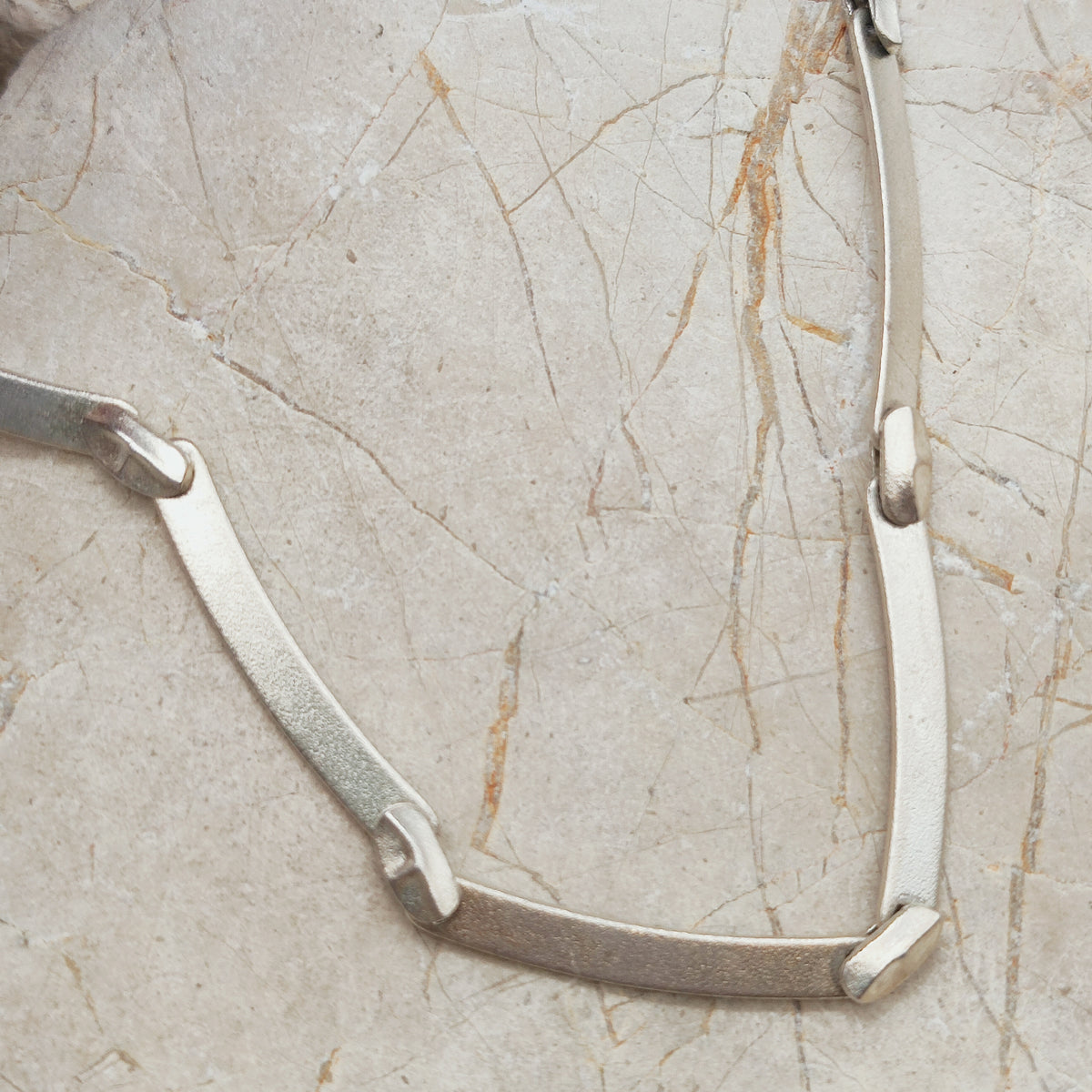 Vintage Lapponia Labyrinth Sterling Silver Choker Necklace by Björn Weckström 38cm, 1987