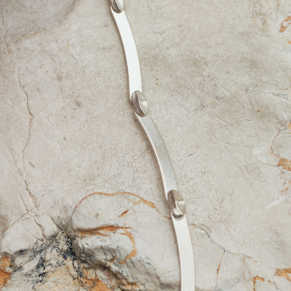 Vintage Lapponia Labyrinth Sterling Silver Choker Necklace by Björn Weckström 38cm, 1987