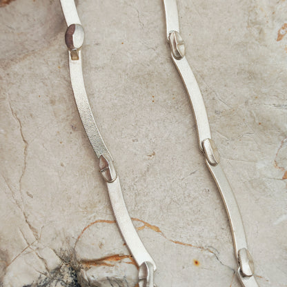 Vintage Lapponia Labyrinth Sterling Silver Choker Necklace by Björn Weckström 38cm, 1987