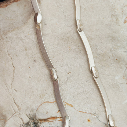 Vintage Lapponia Labyrinth Sterling Silver Choker Necklace by Björn Weckström 38cm, 1987